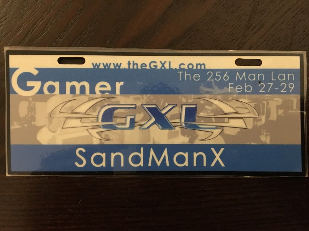 GXL The 256 Man Lan badge for SandManX, Feb 27–29